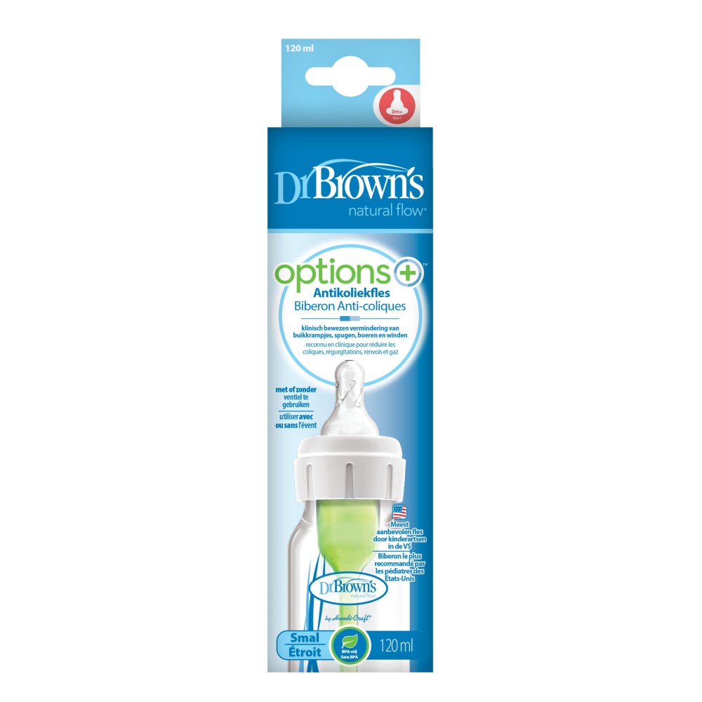 Dr. Brown?s Options+ Anti-colic Bottle | Standaard halsfles 120 ml. 
